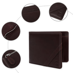 Men's RFID Slim Leather Wallet Brown