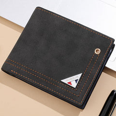 Men's Leather Short Wallet Money Clip Bifold card Holder Purse