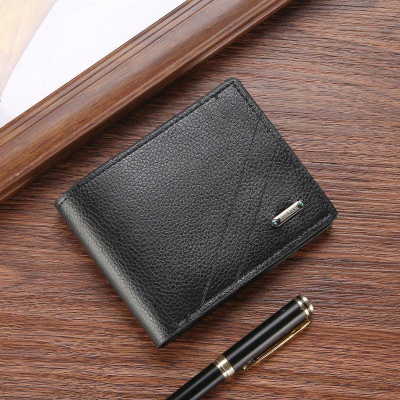 Men's Business Short Wallet With Card Slots Soft Horizontal Wallet