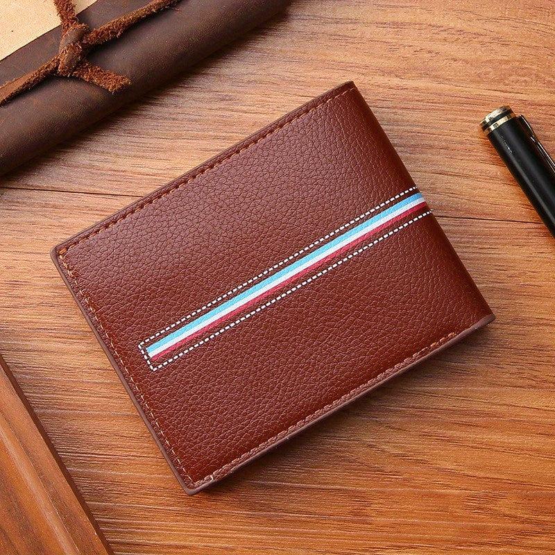 Men's Woven Strap Block Wallet Horizontal Weave Student Wallet