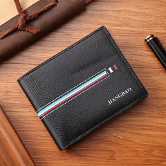 Men's Woven Strap Block Wallet Horizontal Weave Student Wallet