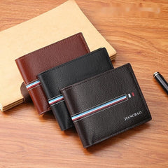 Men's Woven Strap Block Wallet Horizontal Weave Student Wallet