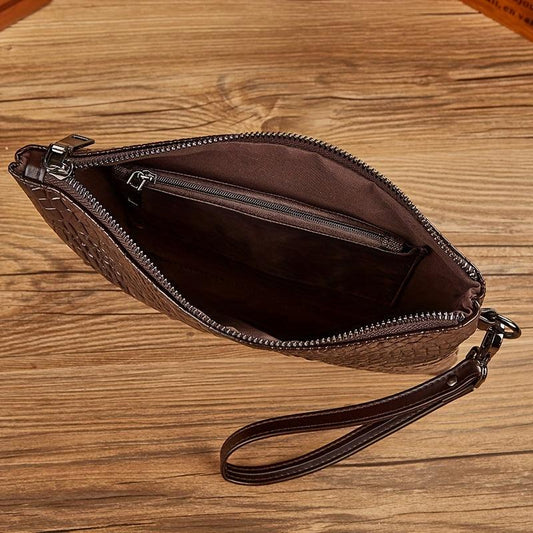 Men's Crocodile Clutch Bag Business Wear Envelope Handbag