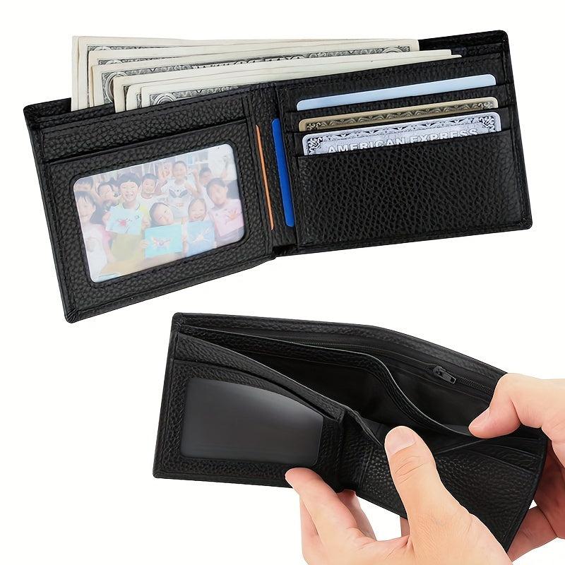 Men's Large Capacity Wallet Top Layer Cowhide Business Card Bag Holder