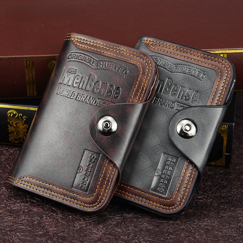 Vintage Leather Wallet Long Wallet for Men