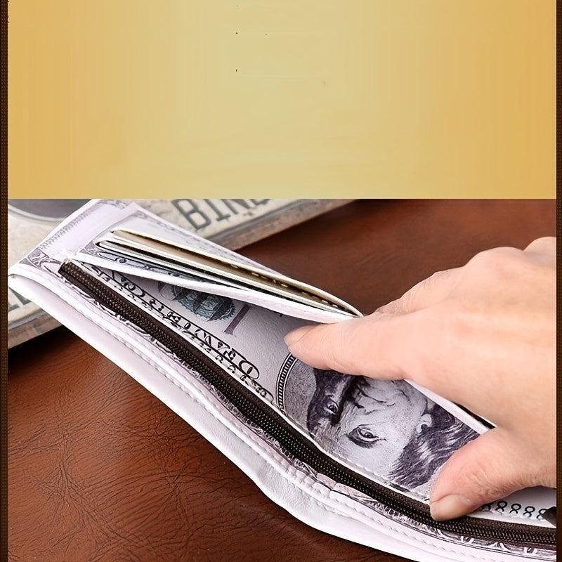 Men's PU Wallet Coin Pattern US Dollar Folding Paper Money Wallet