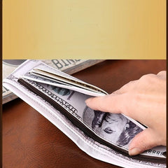 Men's PU Wallet Coin Pattern US Dollar Folding Paper Money Wallet