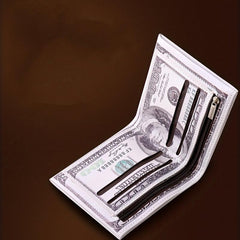 Men's PU Wallet Coin Pattern US Dollar Folding Paper Money Wallet