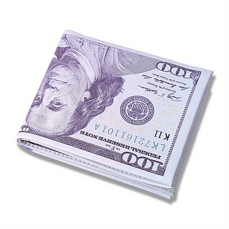 Men's PU Wallet Coin Pattern US Dollar Folding Paper Money Wallet