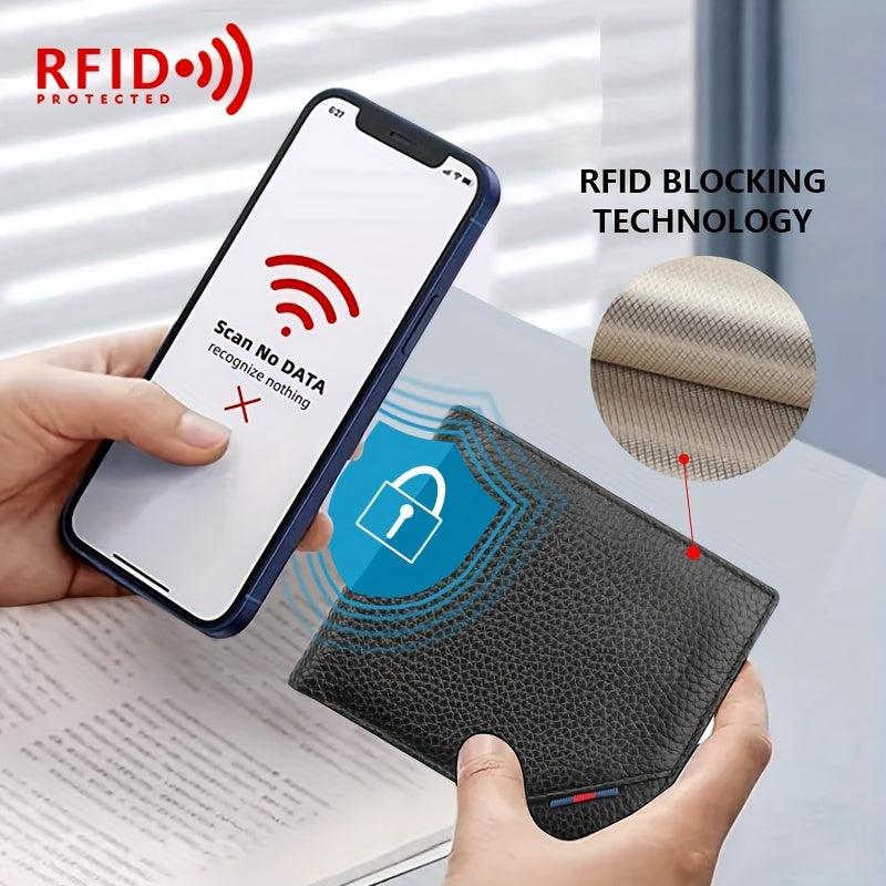 Men's RFID Money Clip Leather Wallet