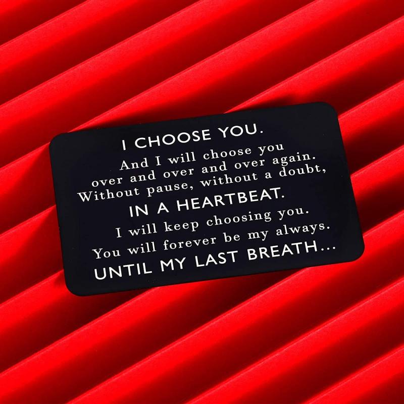 I Choose You Metal Wallet Insert Card Christmas Anniversary Gift