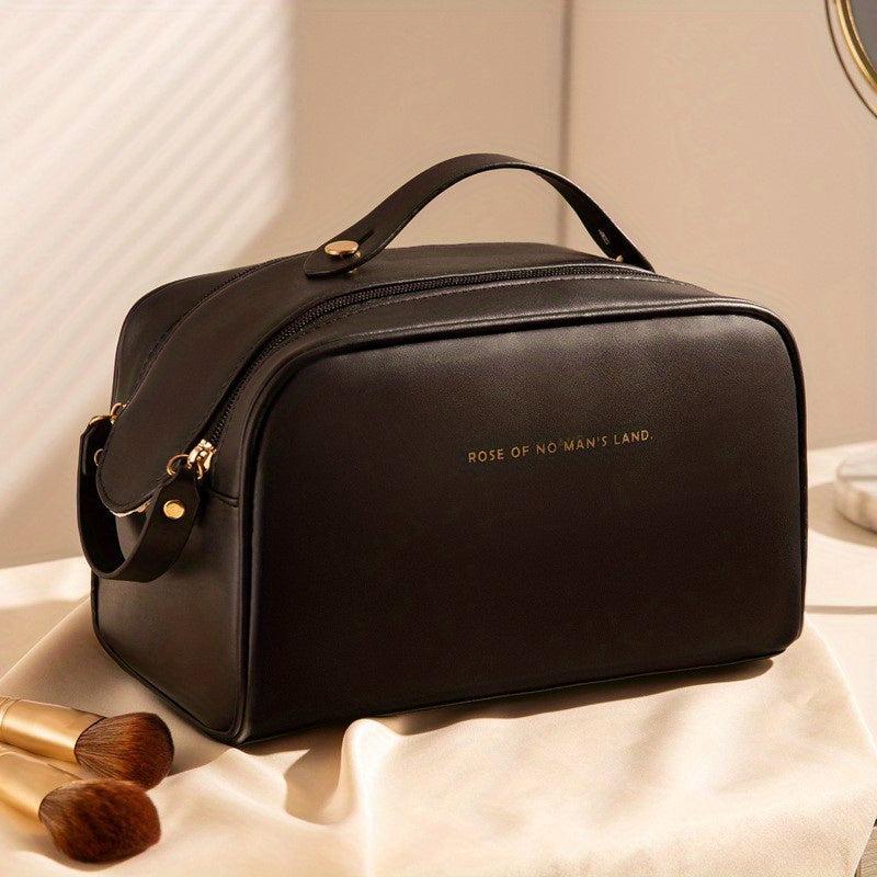 Large Capacity PU Leather Comestic Bag Travel Makeup Storage Toiletry Bag