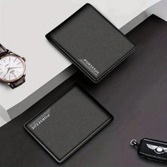 Men's Casual PU Leather Wallet Business ID Cards Holder Money Clip