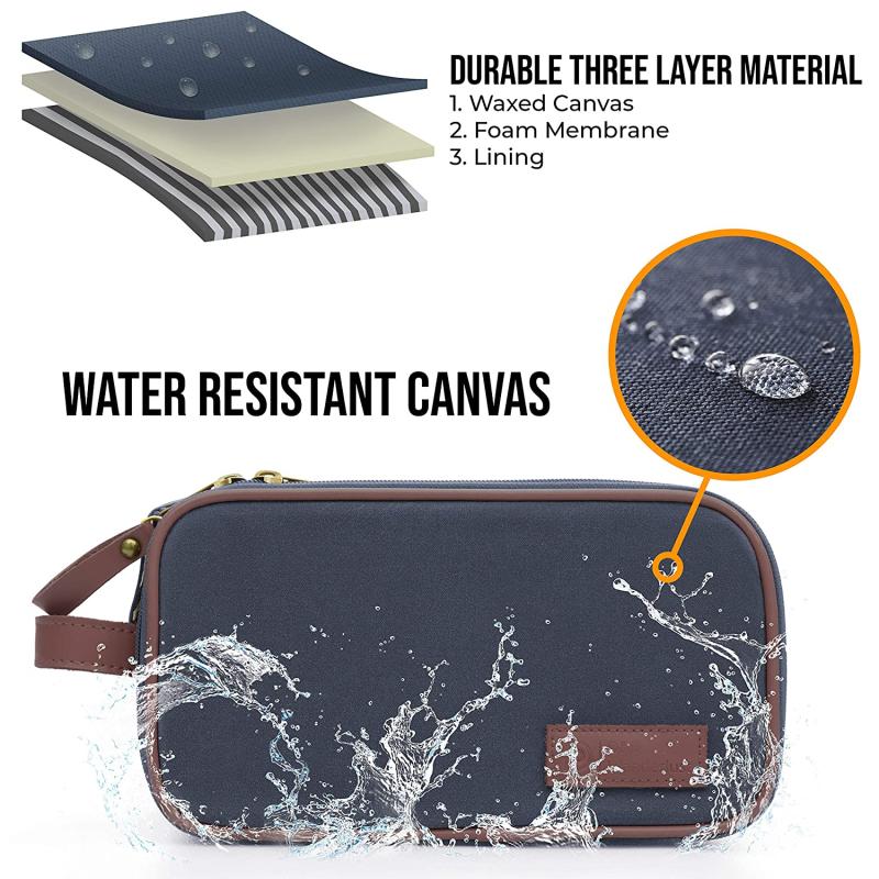 Large Men's Toiletry Bag With Leather Details