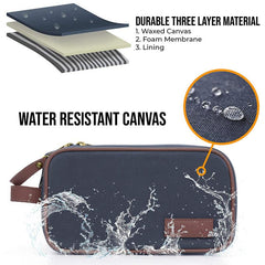 Large Men's Toiletry Bag With Leather Details