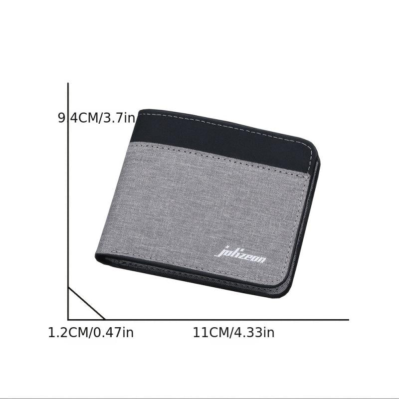 Men's Canvas Mini Wallet Stitching Short Business
