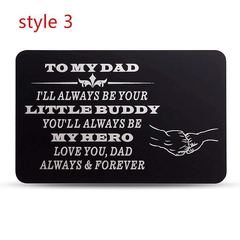 Personalized Aluminum Wallet Insert Card for Dad - Father's Birthday Gift