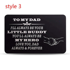 Personalized Aluminum Wallet Insert Card for Dad - Father's Birthday Gift