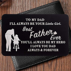 Personalized Aluminum Wallet Insert Card for Dad - Father's Birthday Gift