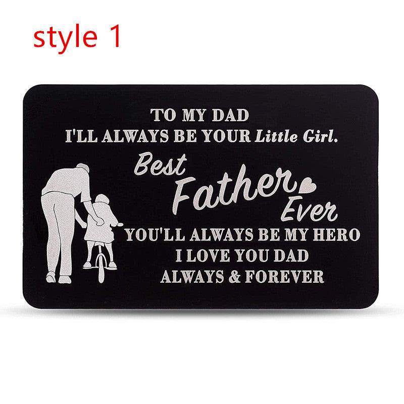Personalized Aluminum Wallet Insert Card for Dad - Father's Birthday Gift