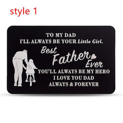 Personalized Aluminum Wallet Insert Card for Dad - Father's Birthday Gift