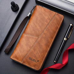 Men's Large Capacity Leather Wallet Clutch Bag