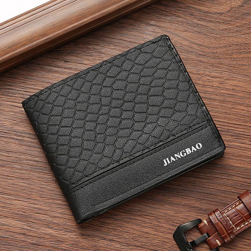 Men's Snake Pattern Short Wallet Card Slots Purse