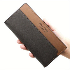 Men's PU Leather Wallet Card Slots Coin Purse Personalized Money Card Case
