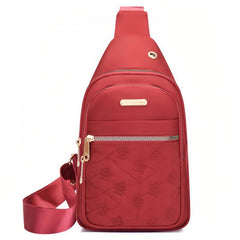 Floral Embroidered Quilted Sling Bag Crossbody Chest Purse