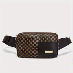 Geometric Pattern Chest Bag PU Leather Crossbody Bag