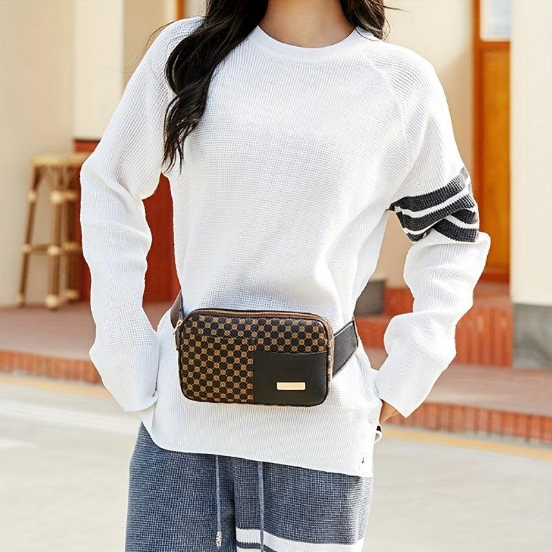 Geometric Pattern Chest Bag PU Leather Crossbody Bag