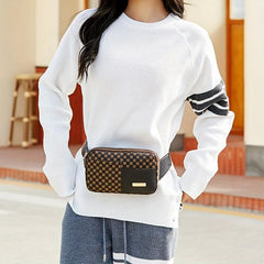 Geometric Pattern Chest Bag PU Leather Crossbody Bag