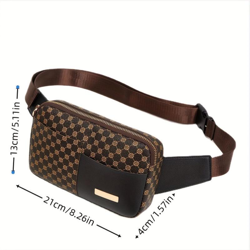 Geometric Pattern Chest Bag PU Leather Crossbody Bag