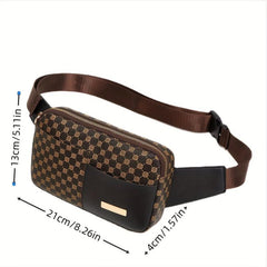 Geometric Pattern Chest Bag PU Leather Crossbody Bag