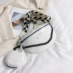 Floral Jacquard Chest Bag With Coin Purse Y2K Chain Decor Crossbody Bag