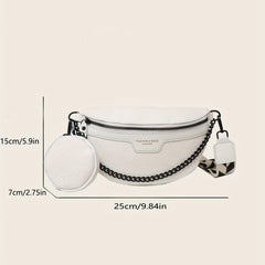 Floral Jacquard Chest Bag With Coin Purse Y2K Chain Decor Crossbody Bag