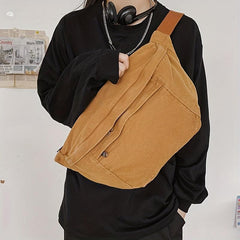 Large Capacity Lightweight Chest Bag Canvas Outdoor Waist Bag