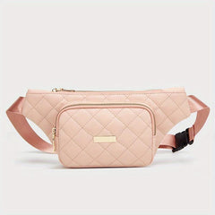 Argyle Quilted Fanny Pack Women's PU Leather Chest Purse
