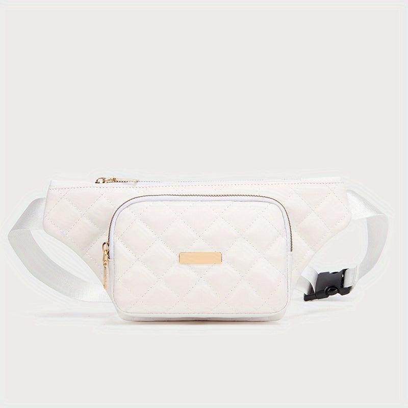 Argyle Quilted Fanny Pack Women's PU Leather Chest Purse