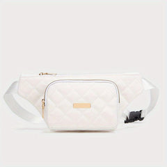 Argyle Quilted Fanny Pack Women's PU Leather Chest Purse