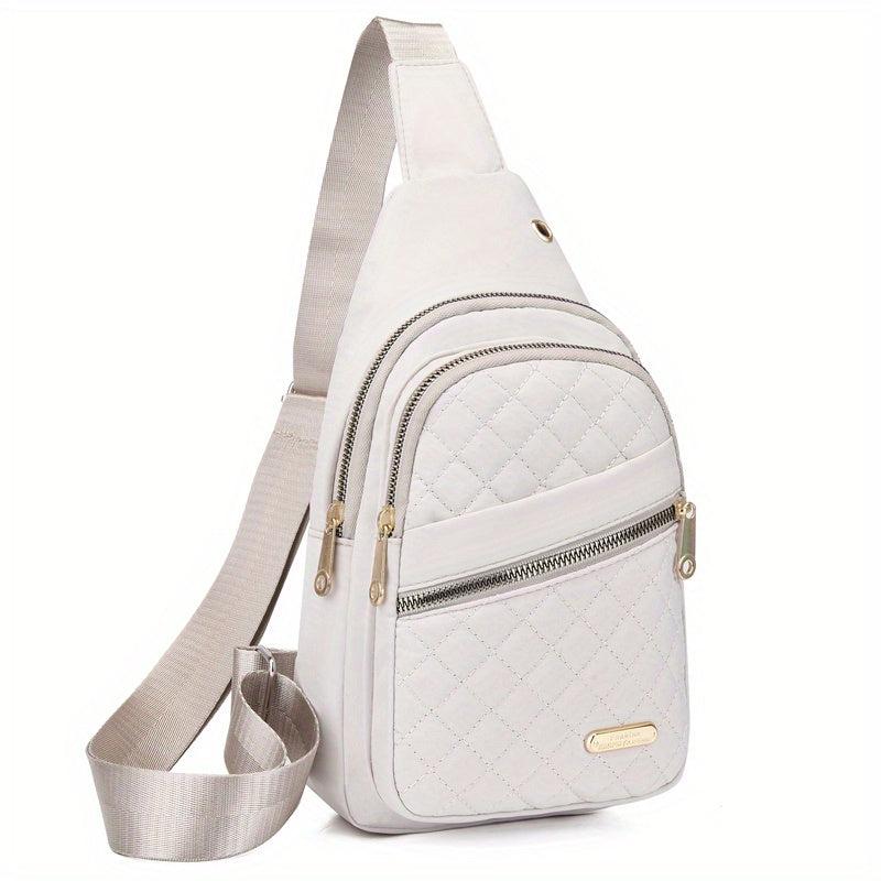 Quilted Casual Chest Bag Lightweight Foldable Sling Bag