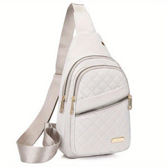 Quilted Casual Chest Bag Lightweight Foldable Sling Bag