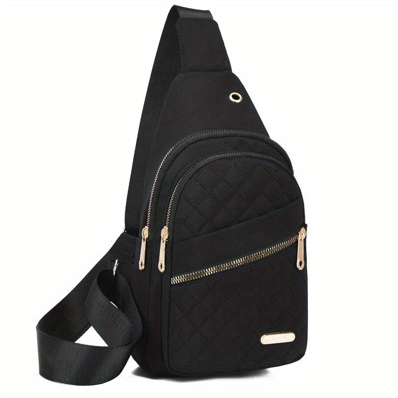 Quilted Casual Chest Bag Lightweight Foldable Sling Bag