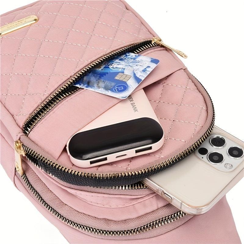 Quilted Casual Chest Bag Lightweight Foldable Sling Bag