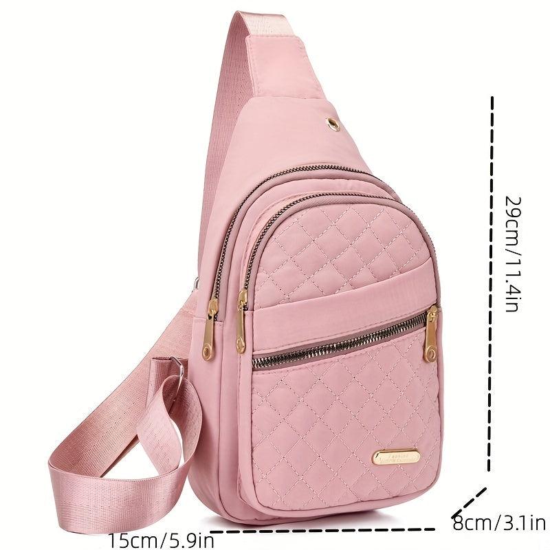 Quilted Casual Chest Bag Lightweight Foldable Sling Bag