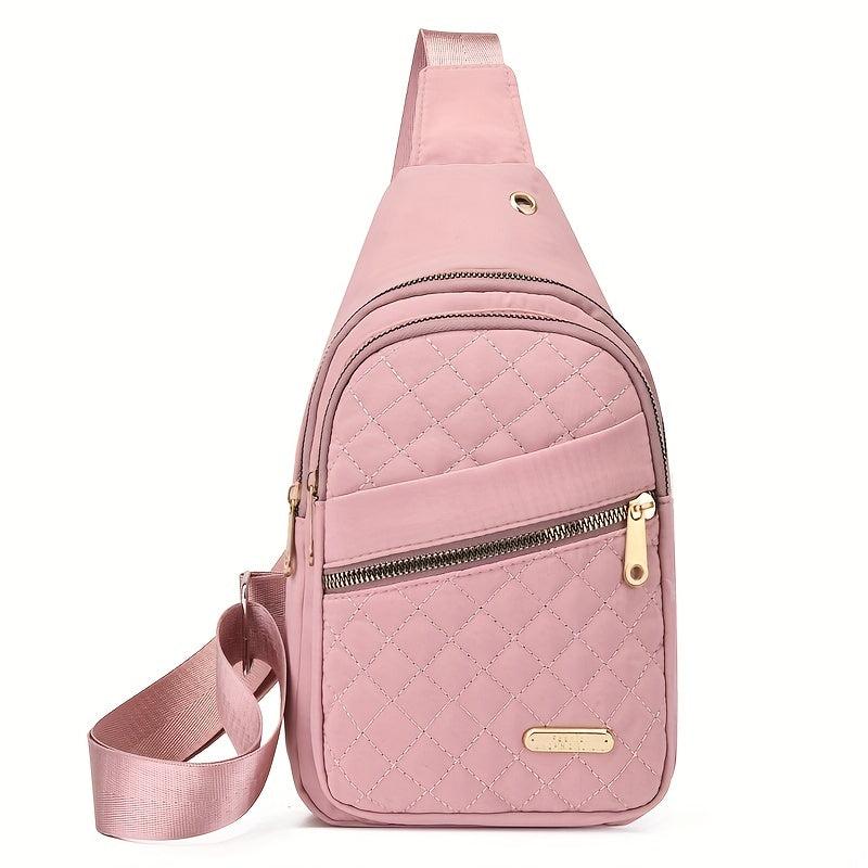 Quilted Casual Chest Bag Lightweight Foldable Sling Bag