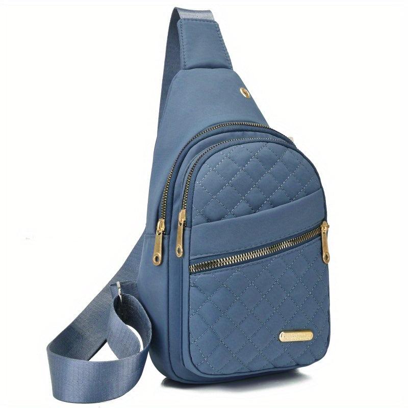 Quilted Casual Chest Bag Lightweight Foldable Sling Bag