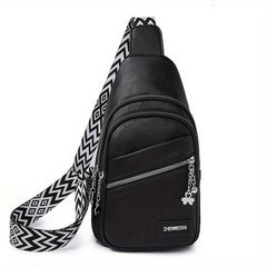 Solid Sling Bag Zipper Crossbody Versatile Purse Wide Strap