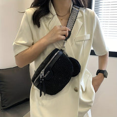 Glitter Waist Bag with Coin Purse Crossbody Bag