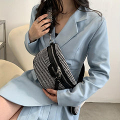 Glitter Waist Bag with Coin Purse Crossbody Bag